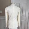 John Meyer Polyester Skirt Suit Size 10 Off White Striped Notch Collar 2PC New