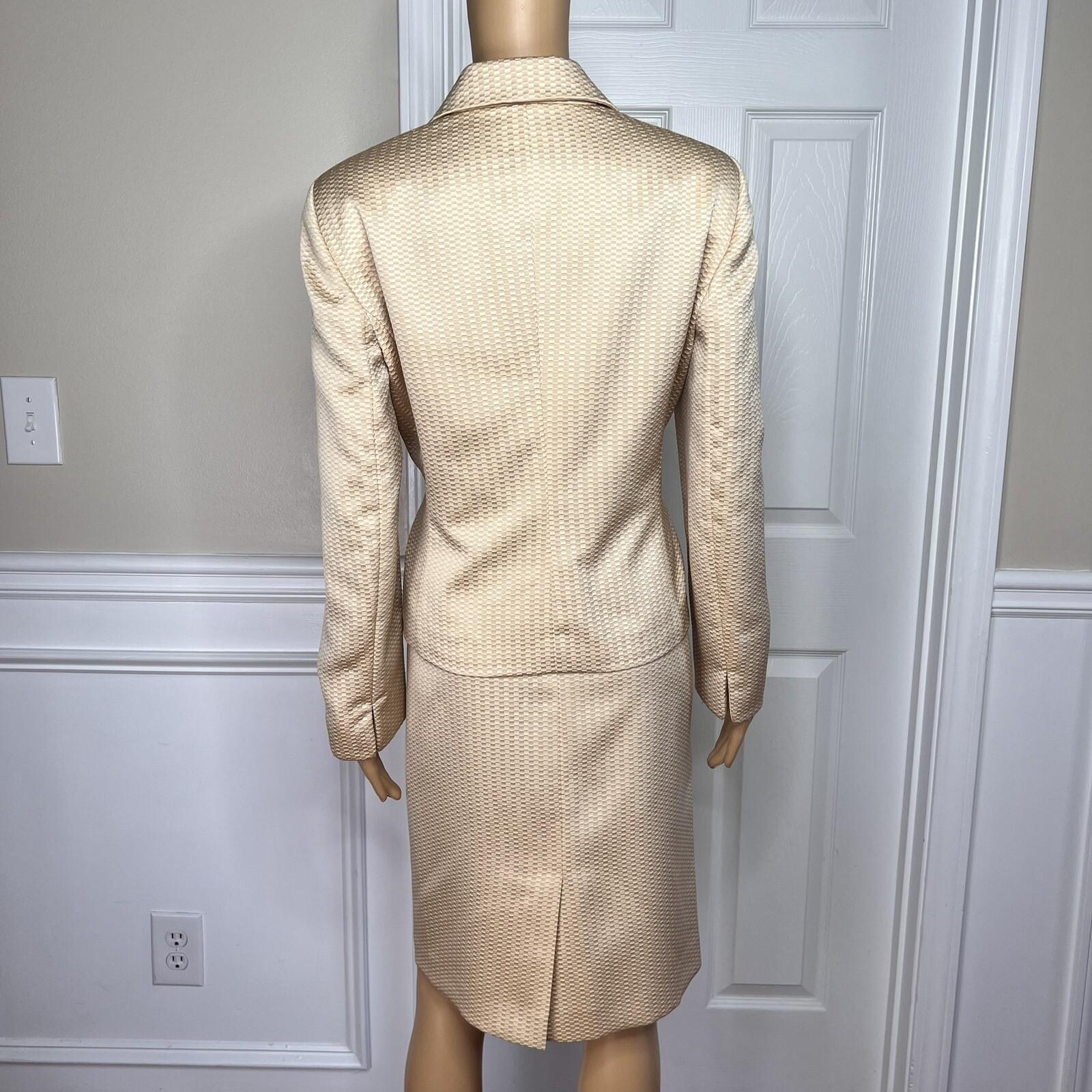 10-7737.jpg EVAN PICONE Women Skirt Suit Size 12P Honey Polyester Lined Cocktail 2PC