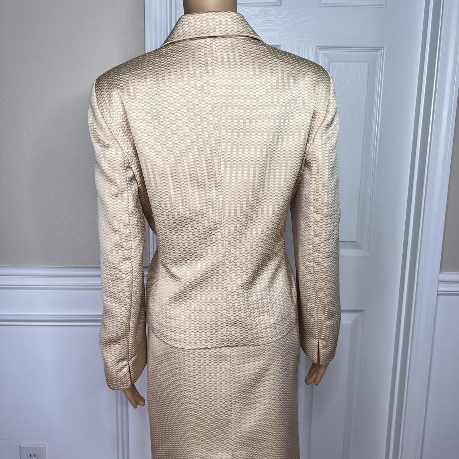 10-7738.jpg EVAN PICONE Women Skirt Suit Size 12P Honey Polyester Lined Cocktail 2PC