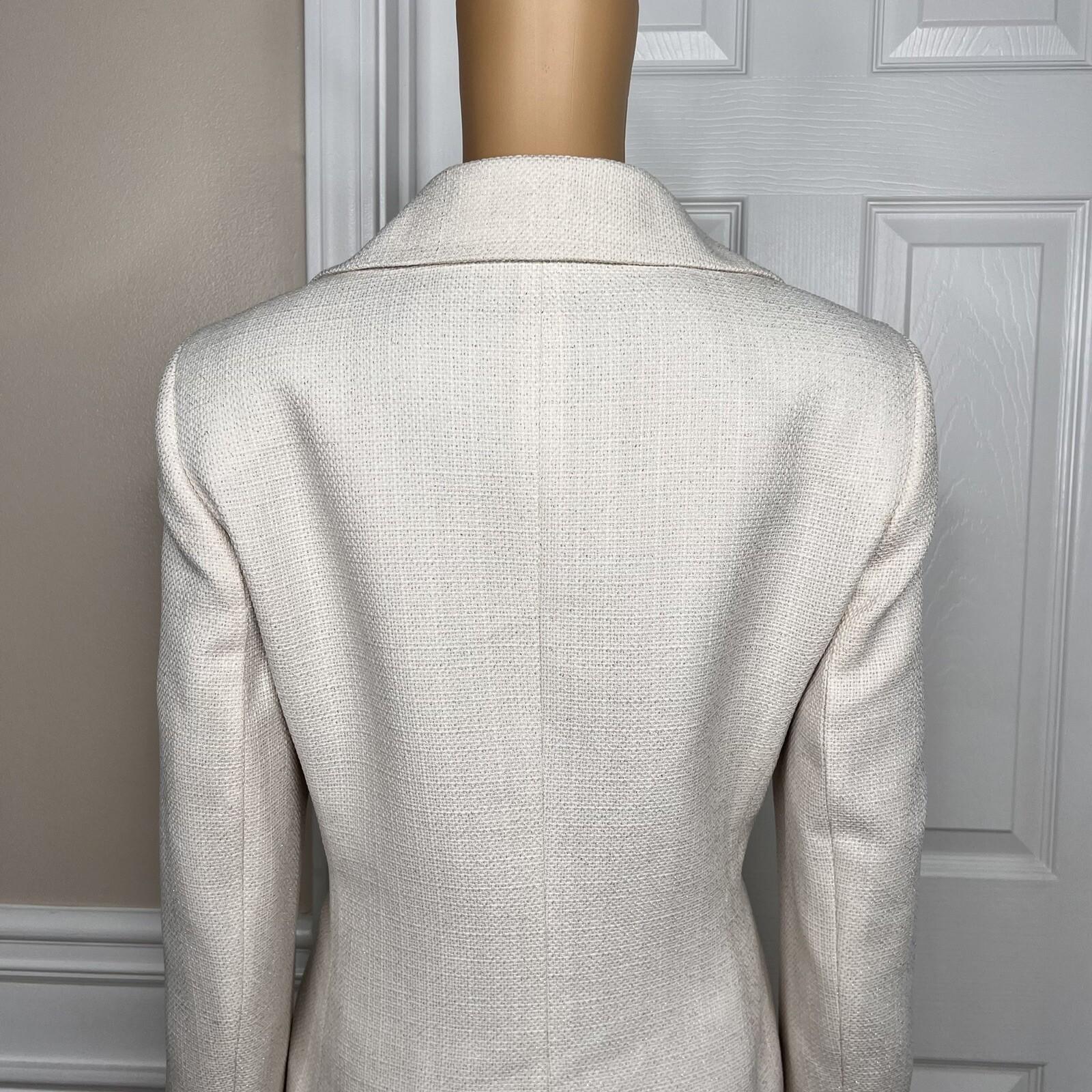 New LE SUIT Women 2PC Champagne Polyester Metallic Cocktail Skirt Suit Size 10