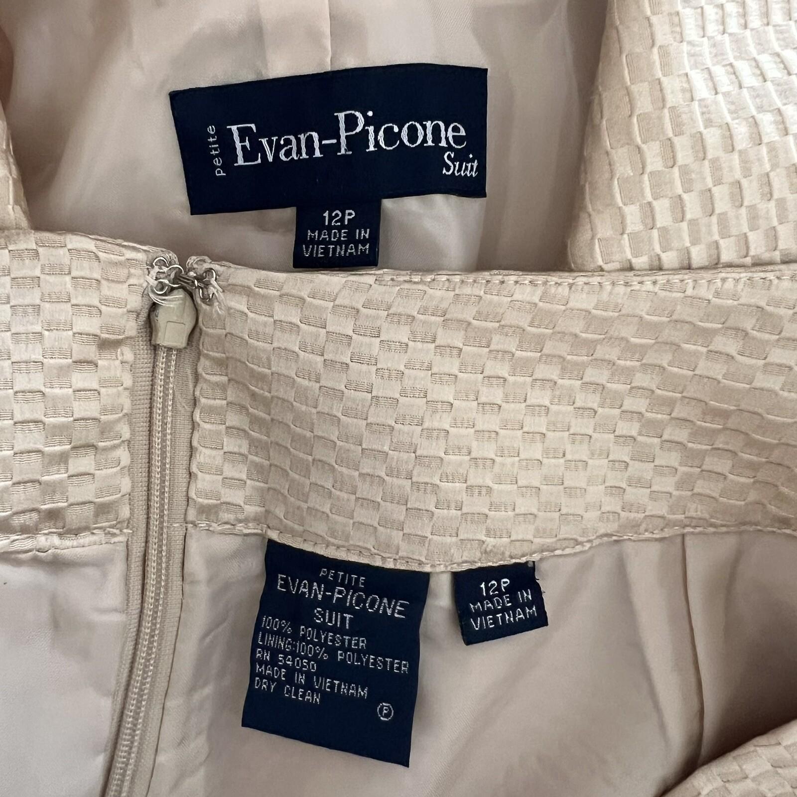 10-7743.jpg EVAN PICONE Women Skirt Suit Size 12P Honey Polyester Lined Cocktail 2PC