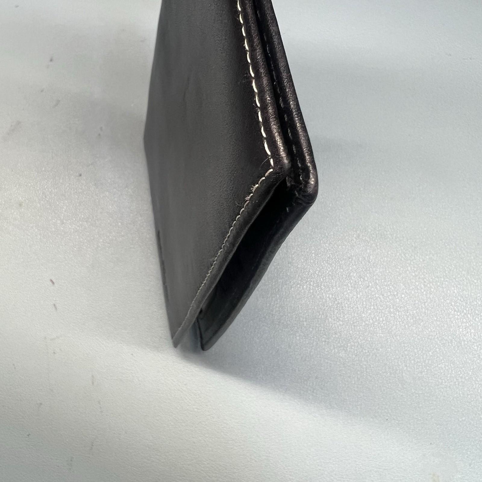 Salvatore Ferragamo Leather Passport Credit Cards Holder Wallet Black Made Italy