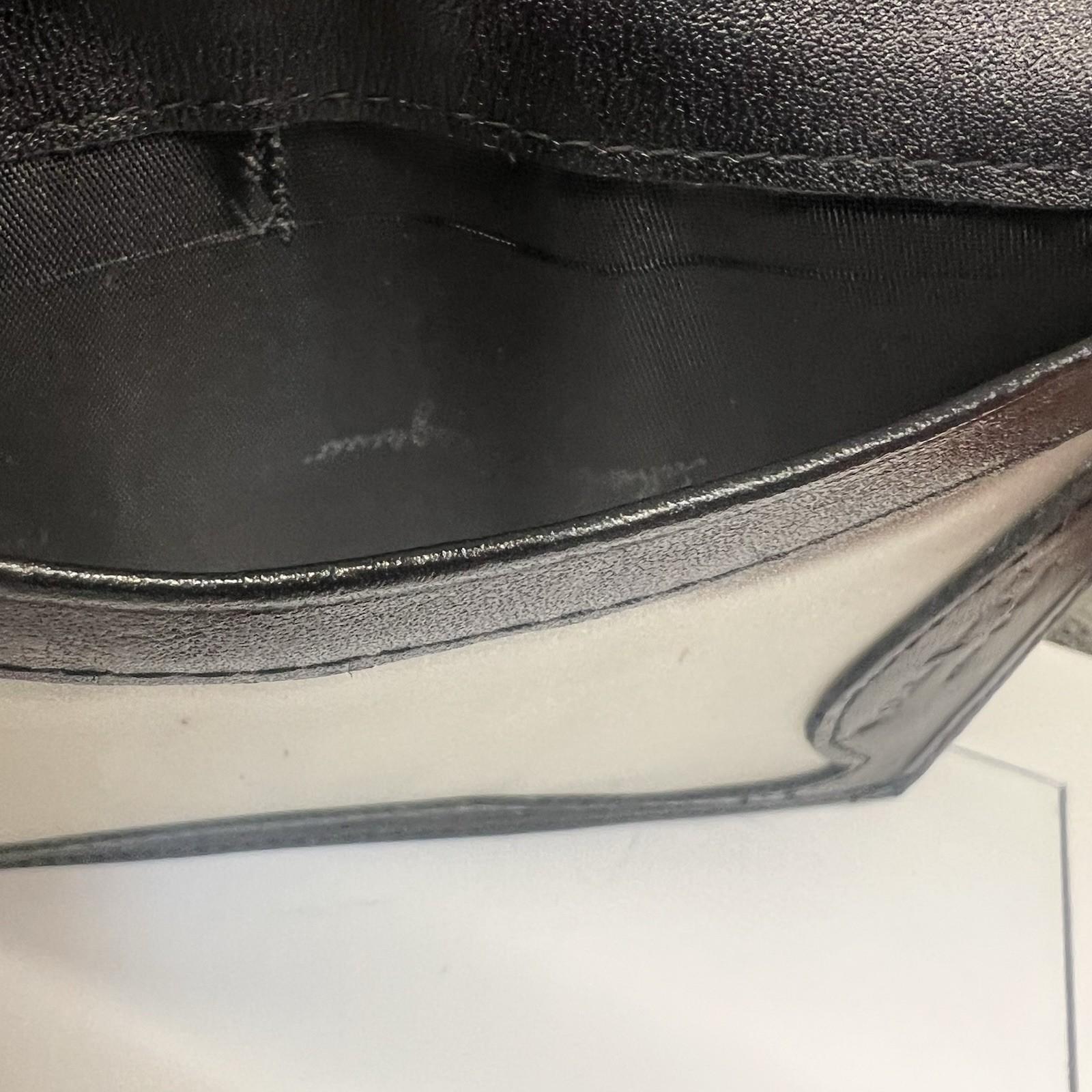Salvatore Ferragamo Leather Passport Credit Cards Holder Wallet Black Made Italy