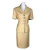 Le Suit Women Polyester Skirt Suit Size 12P Sandcastle Lined Short Sleeves 2PC
