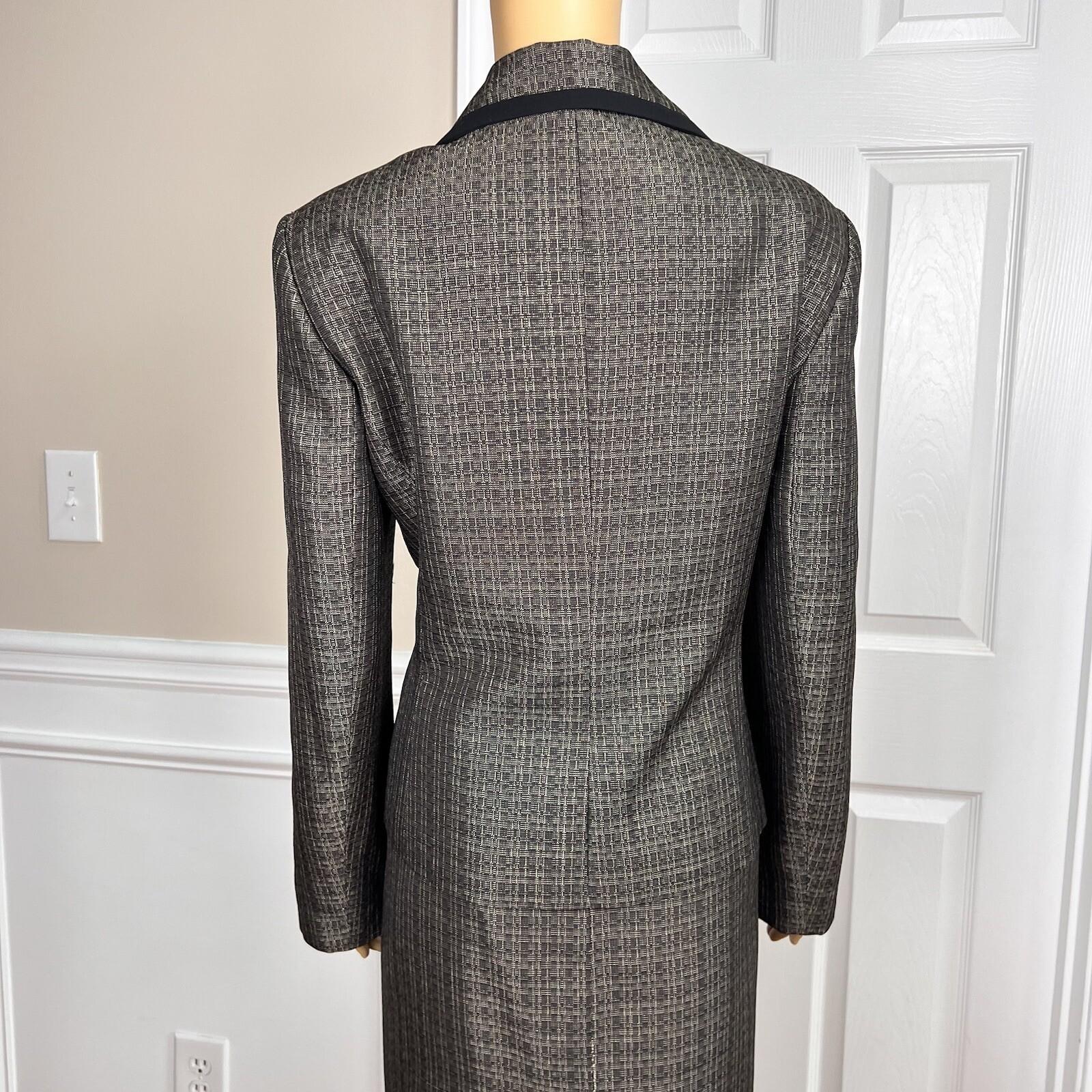 Jones Studio Polyester Metallic Skirt 12 Suit 14 Mismatch Light Brown 2PC