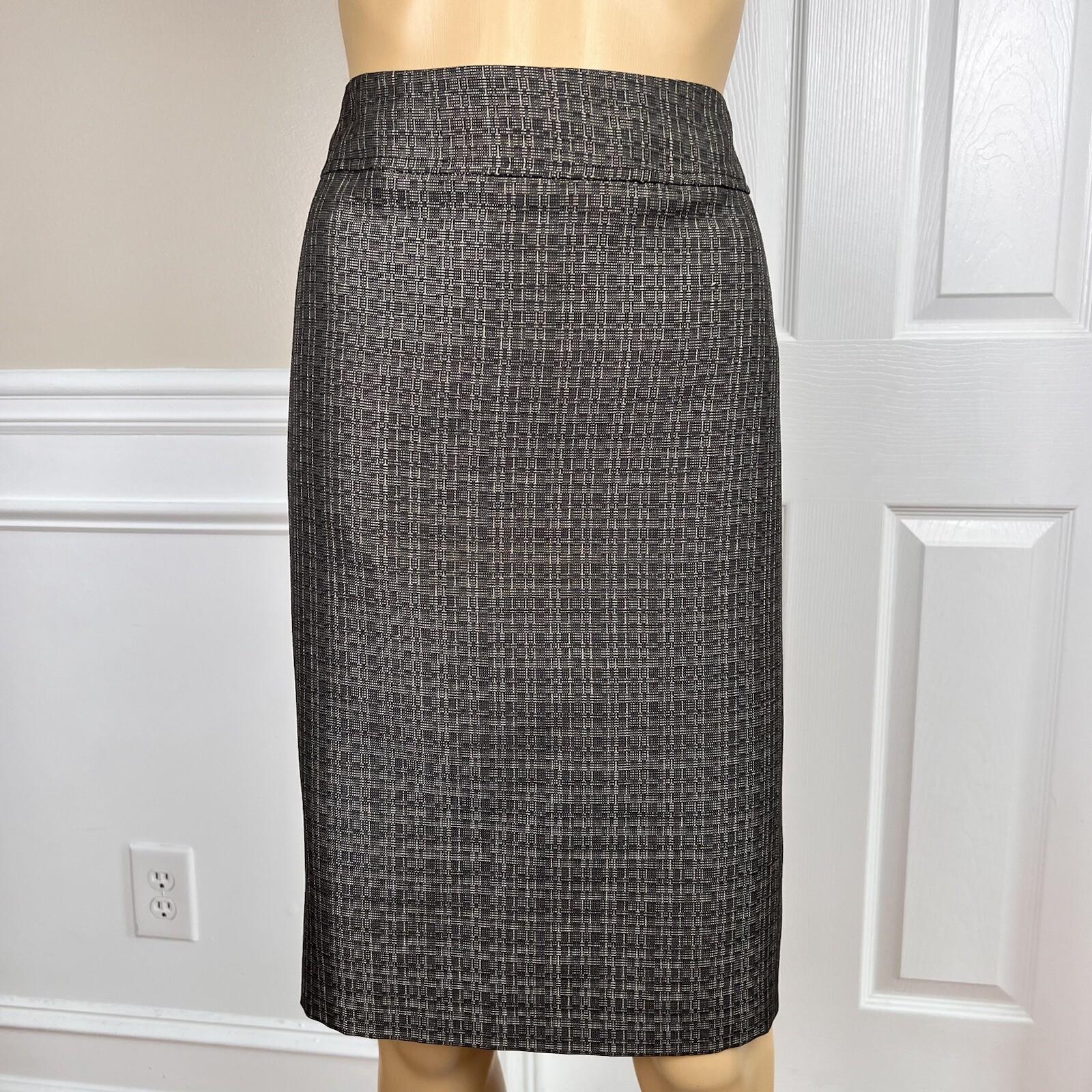 Jones Studio Polyester Metallic Skirt 12 Suit 14 Mismatch Light Brown 2PC