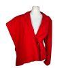 Larry Levine Polyester Rayon Spandex Pant Suit 14 Red Belted Wide Leg 2PC New