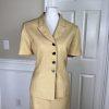Le Suit Women Polyester Skirt Suit Size 12P Sandcastle Lined Short Sleeves 2PC