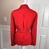 Larry Levine Polyester Rayon Spandex Pant Suit 14 Red Belted Wide Leg 2PC New