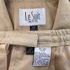 Le Suit Women Polyester Skirt Suit Size 12P Sandcastle Lined Short Sleeves 2PC