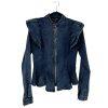 Fashion Nova Acidwash Denim Peplum Zip Up Peplum  Stretch Jacket Size M