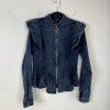 Fashion Nova Acidwash Denim Peplum Zip Up Peplum  Stretch Jacket Size M