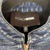 Fashion Nova Acidwash Denim Peplum Zip Up Peplum  Stretch Jacket Size M