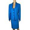 10-792.jpg Le Suit Polyester Skirt Suit 12 Blue Metallic Shawl Collar Classic 2PC Timeless