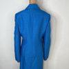 10-800.jpg Le Suit Polyester Skirt Suit 12 Blue Metallic Shawl Collar Classic 2PC Timeless