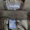Evan Picone Polyester Pant Suit Size 10 Black Striped 2PC Belted Notch Collar