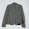 Banana Republic Cotton Polyester Blazer Size 4 Black White Notch Collar Career