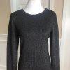 VINCE CAMUTO Charcoal Metallic Long Sleeves Spandex Bodycon Sweater Dress Size L