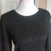 VINCE CAMUTO Charcoal Metallic Long Sleeves Spandex Bodycon Sweater Dress Size L