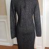 VINCE CAMUTO Charcoal Metallic Long Sleeves Spandex Bodycon Sweater Dress Size L