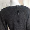 VINCE CAMUTO Charcoal Metallic Long Sleeves Spandex Bodycon Sweater Dress Size L