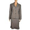 Evan Picone  Polyester Rayon Stretch Skirt Suit Size 12P Gray Pinstriped 2PC New