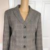 Evan Picone  Polyester Rayon Stretch Skirt Suit Size 12P Gray Pinstriped 2PC New