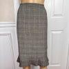 Evan Picone  Polyester Rayon Stretch Skirt Suit Size 12P Gray Pinstriped 2PC New