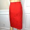 Calvin Klein Cotton Polyester Skirt Suit Size 14 Red Lined Notch Collar 2PC New