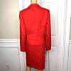 Calvin Klein Cotton Polyester Skirt Suit Size 14 Red Lined Notch Collar 2PC New