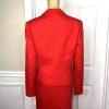 Calvin Klein Cotton Polyester Skirt Suit Size 14 Red Lined Notch Collar 2PC New