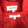 Calvin Klein Cotton Polyester Skirt Suit Size 14 Red Lined Notch Collar 2PC New