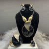 Handcrafted Earrings Pendant Banger Ring one of a Kind Gold Tone Modern Boho