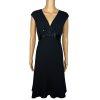 Evan Picone Polyester Dress Size 10 Black Embellished Sleeveless Formal Evening
