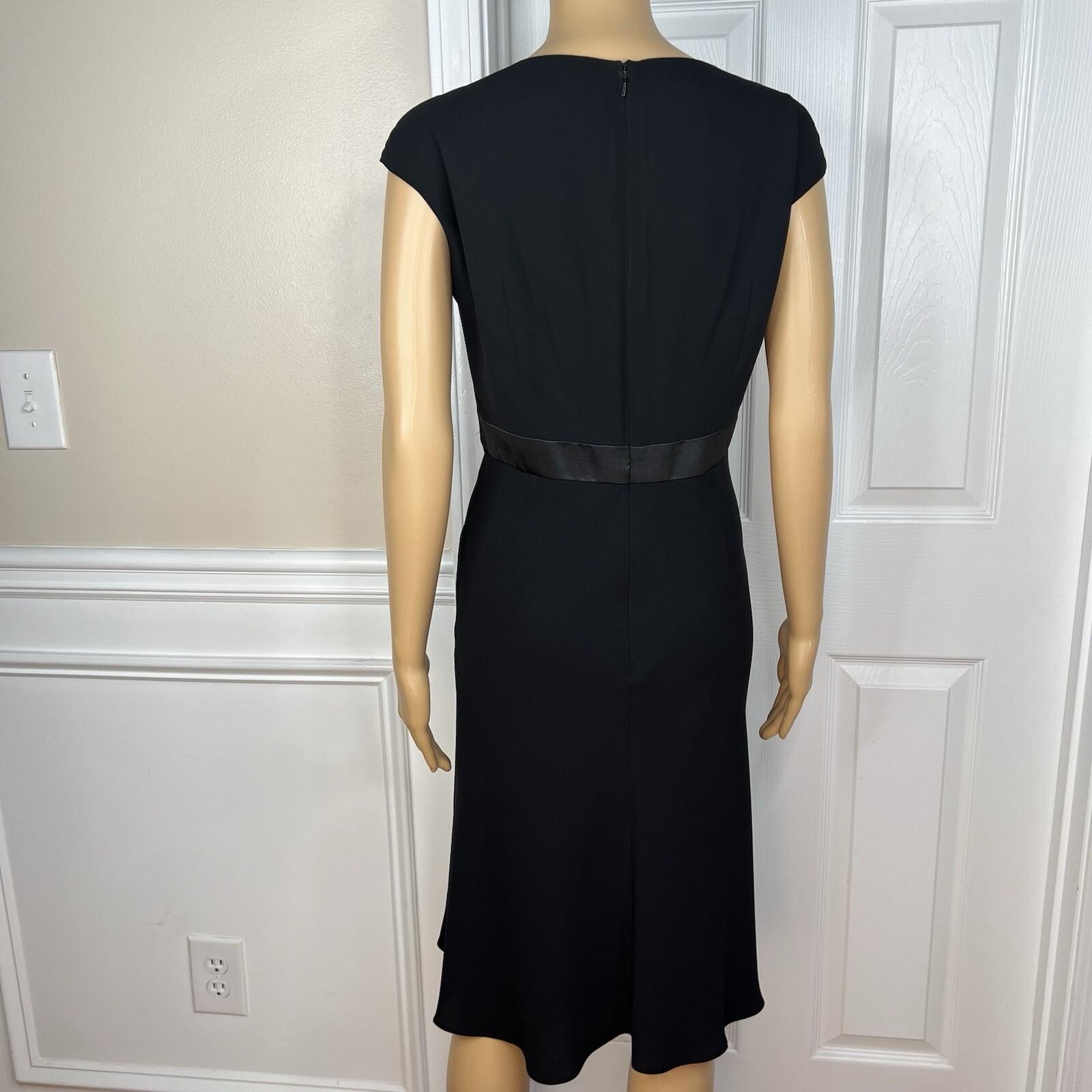 Evan Picone Polyester Dress Size 10 Black Embellished Sleeveless Formal Evening