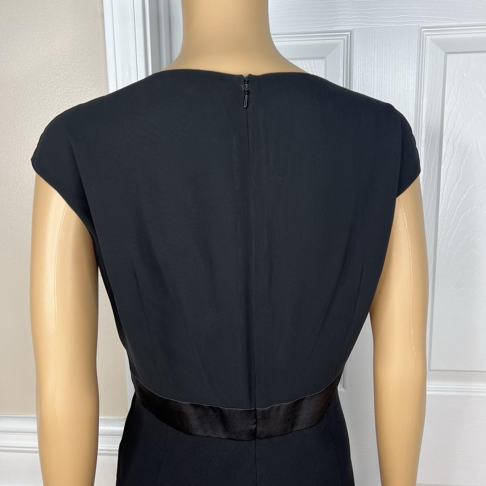 Evan Picone Polyester Dress Size 10 Black Embellished Sleeveless Formal Evening