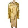 EMILY Women 2PC Polyester Skirt Suit Size 22W Gold Lined Shawl Collar