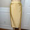 EMILY Women 2PC Polyester Skirt Suit Size 22W Gold Lined Shawl Collar
