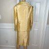 EMILY Women 2PC Polyester Skirt Suit Size 22W Gold Lined Shawl Collar