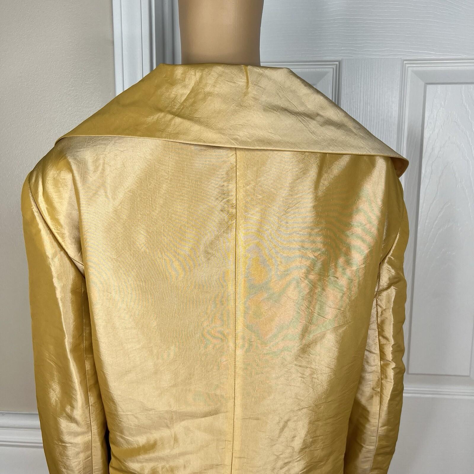 EMILY Women 2PC Polyester Skirt Suit Size 22W Gold Lined Shawl Collar