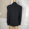 KASPER Women Polyester Blazer Size 16 Black Notch Collar Lined Career
