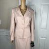 Le Suit Polyester Skirt 10 Suit 12 Blush Lined Notch Collar Pleated 2PC New