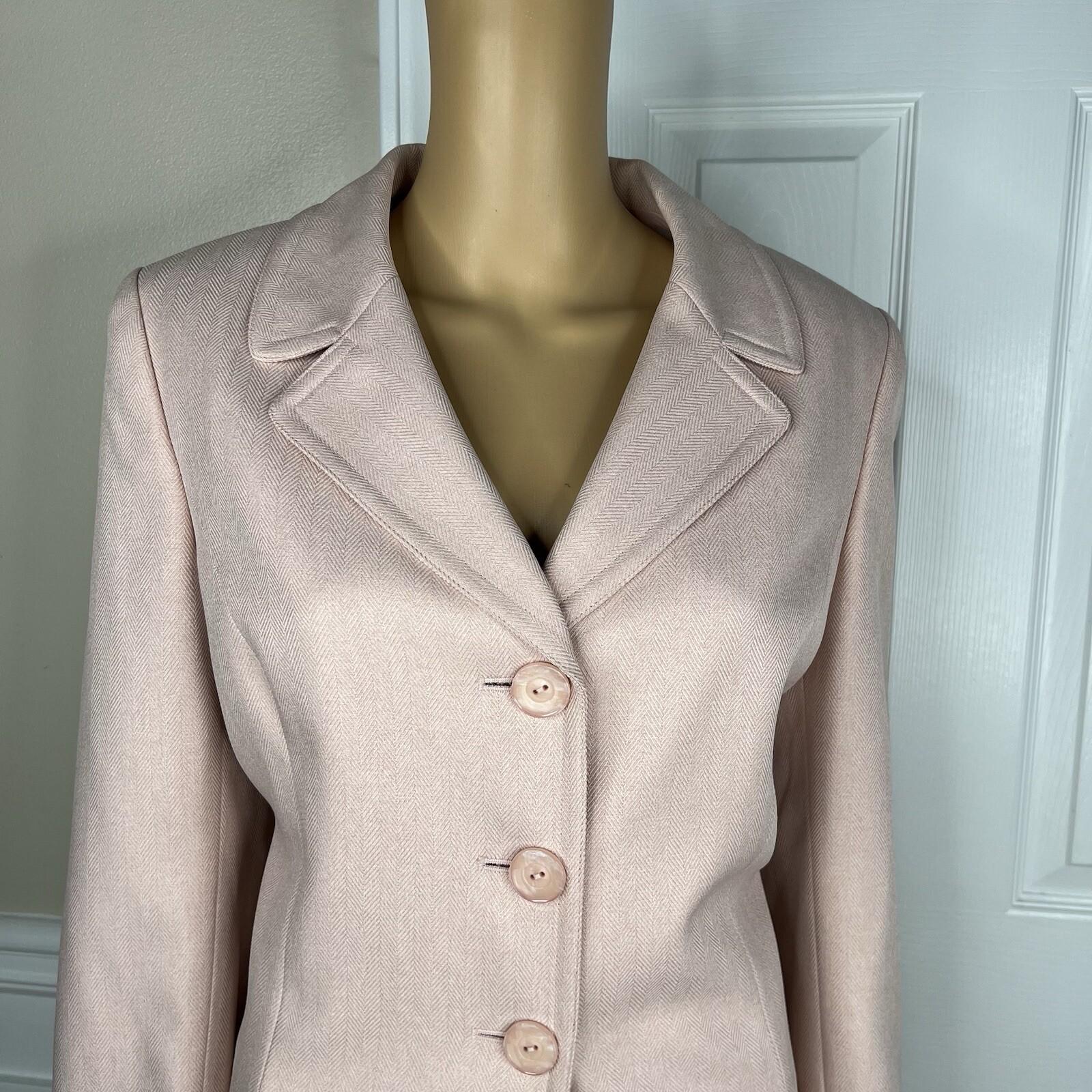 Le Suit Polyester Skirt 10 Suit 12 Blush Lined Notch Collar Pleated 2PC New