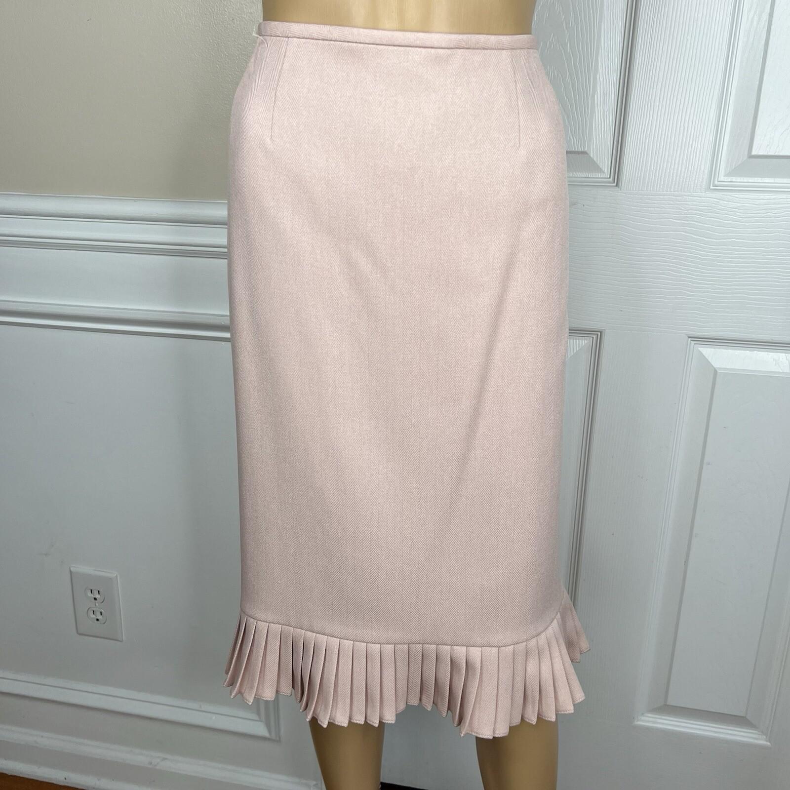 Le Suit Polyester Skirt 10 Suit 12 Blush Lined Notch Collar Pleated 2PC New
