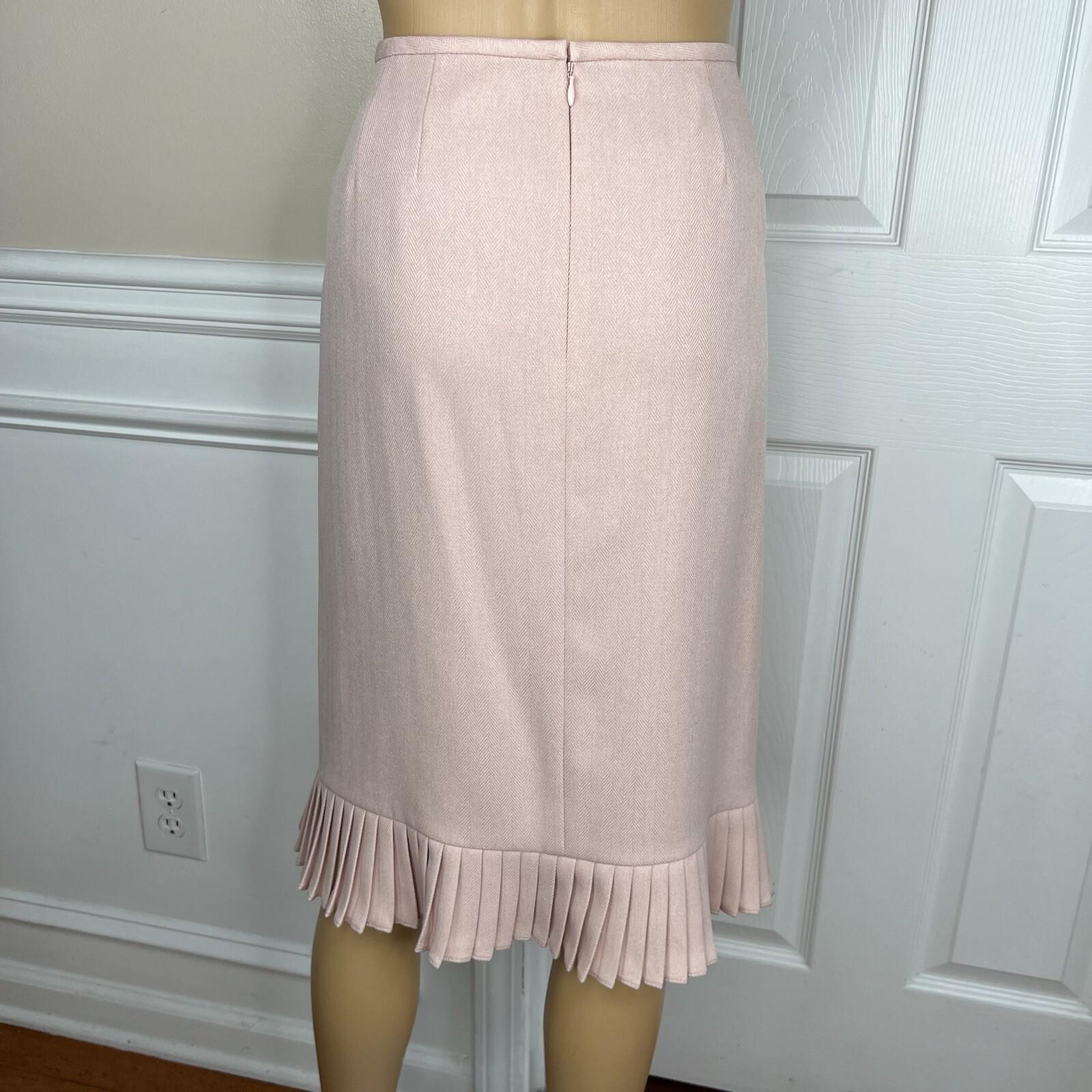 Le Suit Polyester Skirt 10 Suit 12 Blush Lined Notch Collar Pleated 2PC New