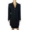 Larry Levine Polyester Skirt Suit Size 10P  Black Lined Mid Length Career 2PC