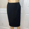 Larry Levine Polyester Skirt Suit Size 10P  Black Lined Mid Length Career 2PC