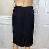 Larry Levine Polyester Skirt Suit Size 10P  Black Lined Mid Length Career 2PC