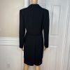 Larry Levine Polyester Skirt Suit Size 10P  Black Lined Mid Length Career 2PC
