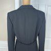Larry Levine Polyester Skirt Suit Size 10P  Black Lined Mid Length Career 2PC